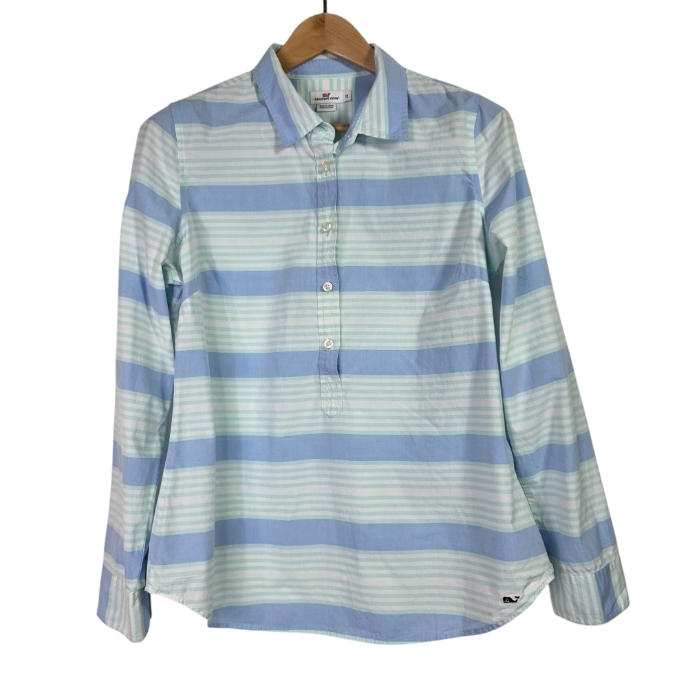 Vineyard Vines button up stripes pastel long sleeves top